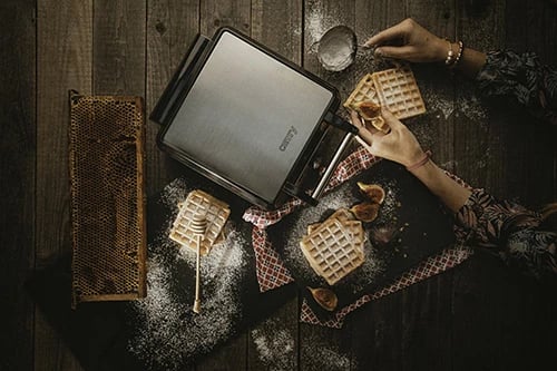 Gofrier, Camry, CR 3025, 4 gofra, 1500 W, kontroll temperature, pllaka jo‑ngjitëse