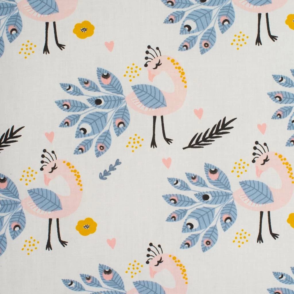 Set i kthyeshëm për karrocë, New Baby, Velvet Peacocks, jastëk 30x35 cm & batanije 75x100 cm, pambuk 100% + poliester 100%, Oeko-Tex Standard 100, rozë, set