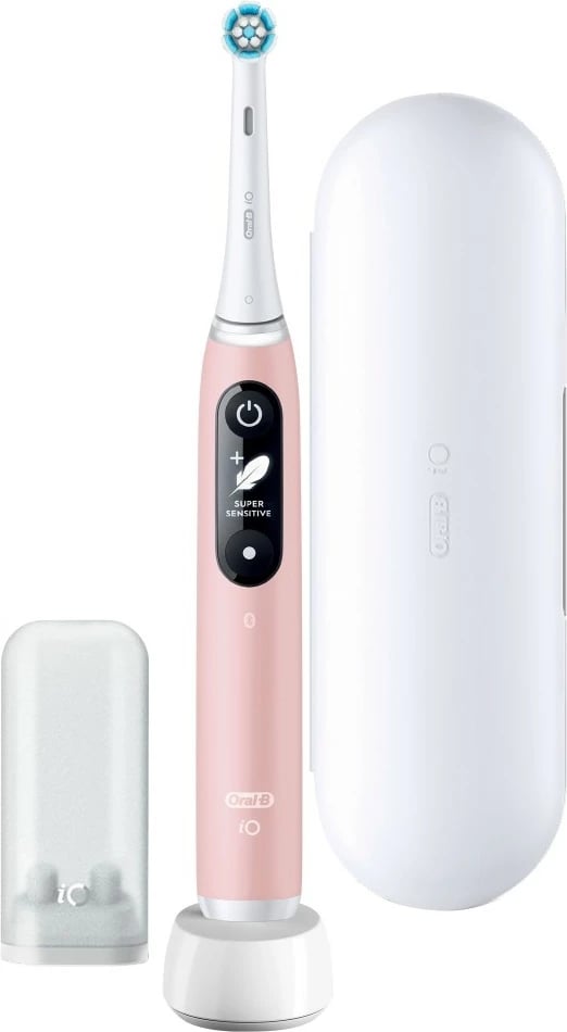 Furçë dhëmbësh elektrike Oral-B iO Series 6, 5 mënyra pastrimi, 2 koka, rozë/bardhë