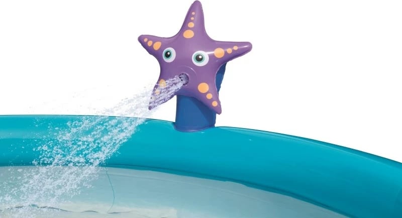 Pishinë fëmijësh me buzë të fryrë dhe dush, Bestway, 152x38 cm, 477 L, vinyl, blu