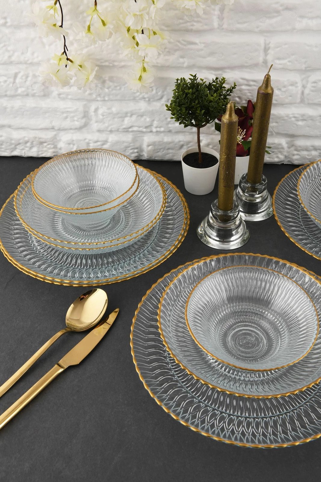 Set darke prej qelqi, 12 pjesë, Hermia Selen 12YTAY