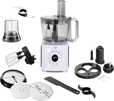 Robot kuzhine, Adler AD 4224, LCD 12-në-1, 1000W, tas 3.5L/2.0L, 7 shpejtësi 4 programe, bardhë/zezë