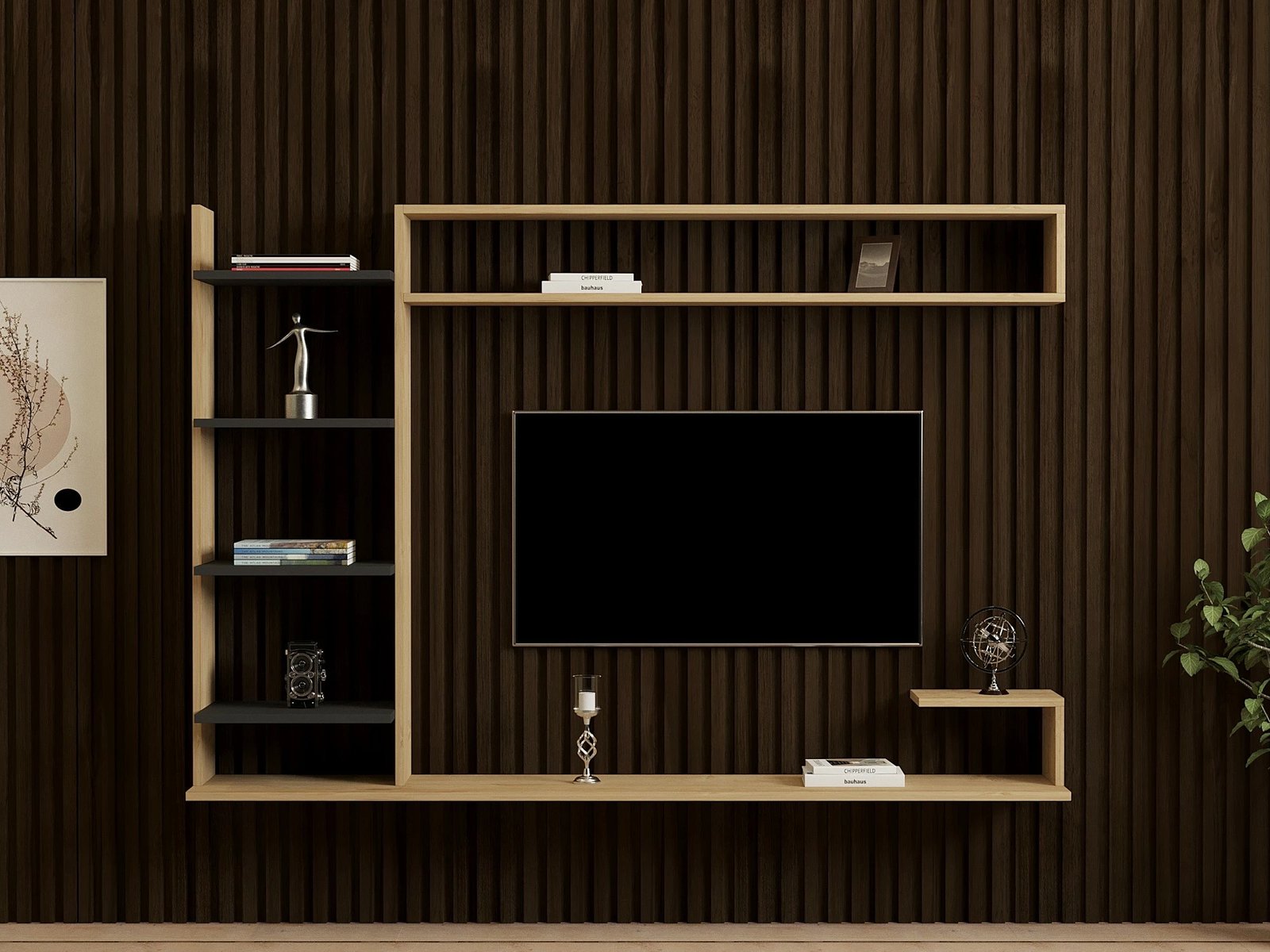 Kënd TV Hanah Home, ngjyrë safir dhe antracit, stil skandinav, 180x121.8x29.6cm