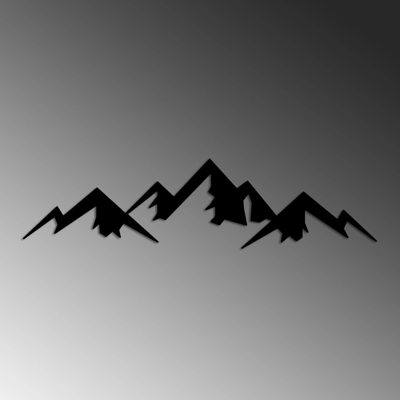 Aksesor dekorativ metalik për mur, Wallity, mal, 54x14cm