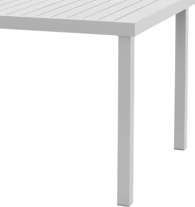 Set tavoline me karrige Kliton-Norture, alumini, ngjyrë e bardhë, 150x80x74cm