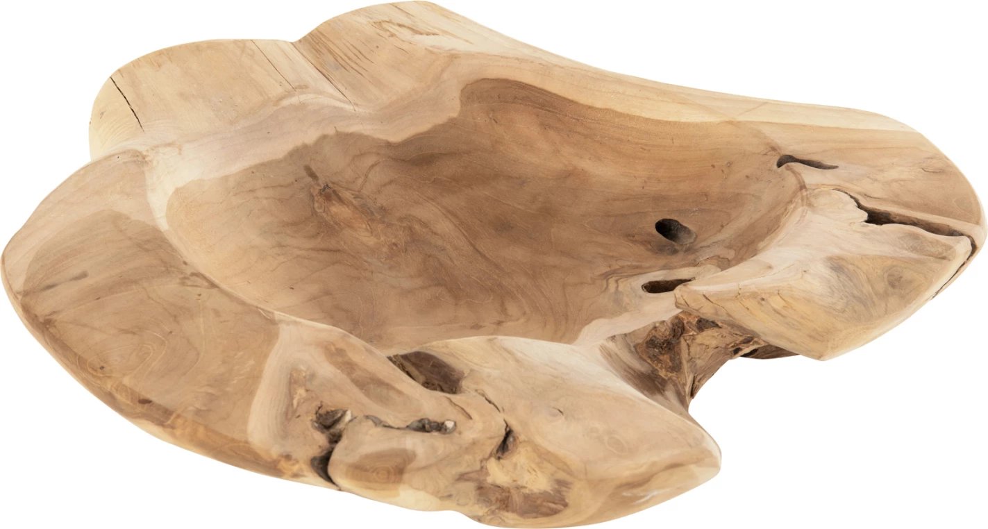 Enë dekorative për tavolinë, dru tik, YOKI, Φ58x12H cm