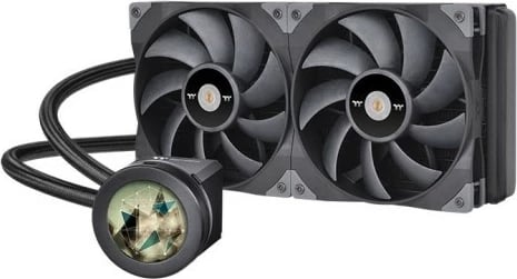 Ftohës me ujë për CPU Thermaltake Toughliquid Ultra 280, 2.1" LCD, 2x140mm, i zi