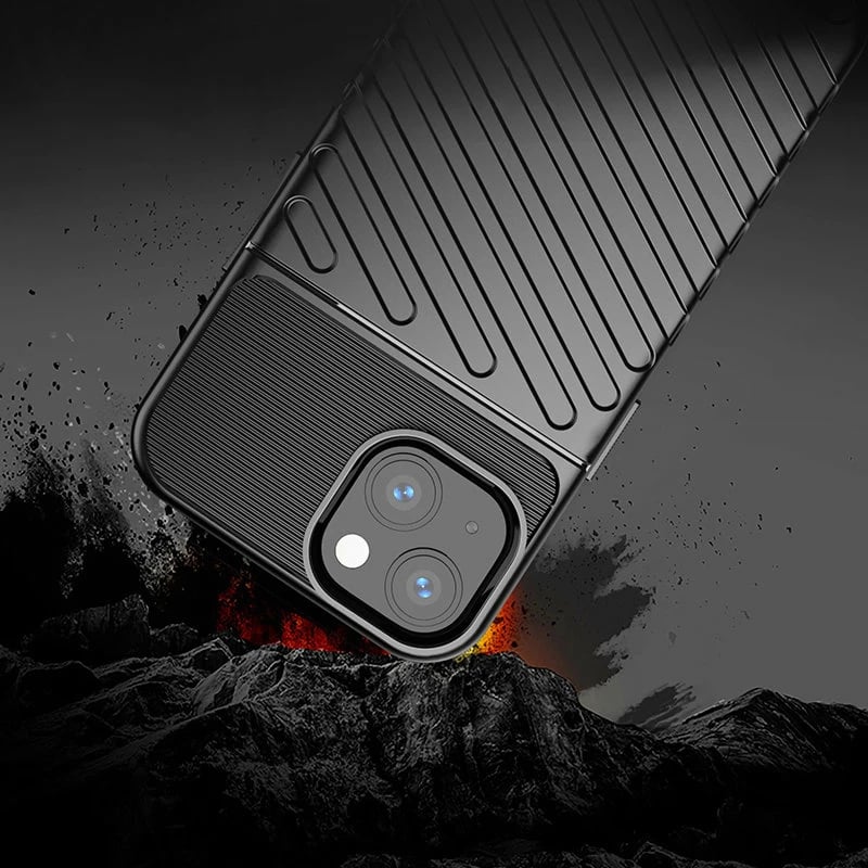 Mbështjellës Hurtel Thunder Case për iPhone 13 mini, TPU, i zi