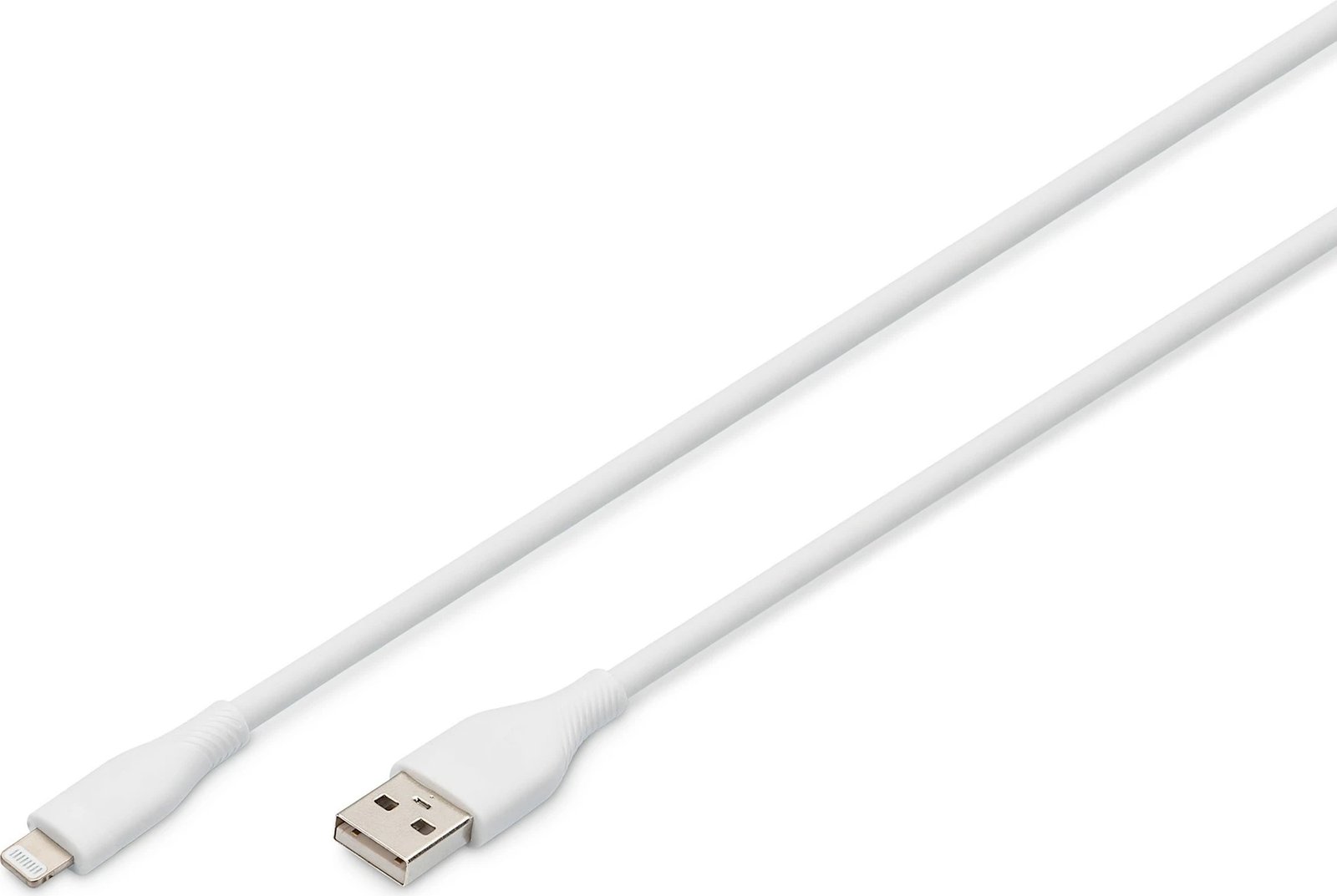 Kabëll USB Lightning Digitus 2m, silikon, i bardhë