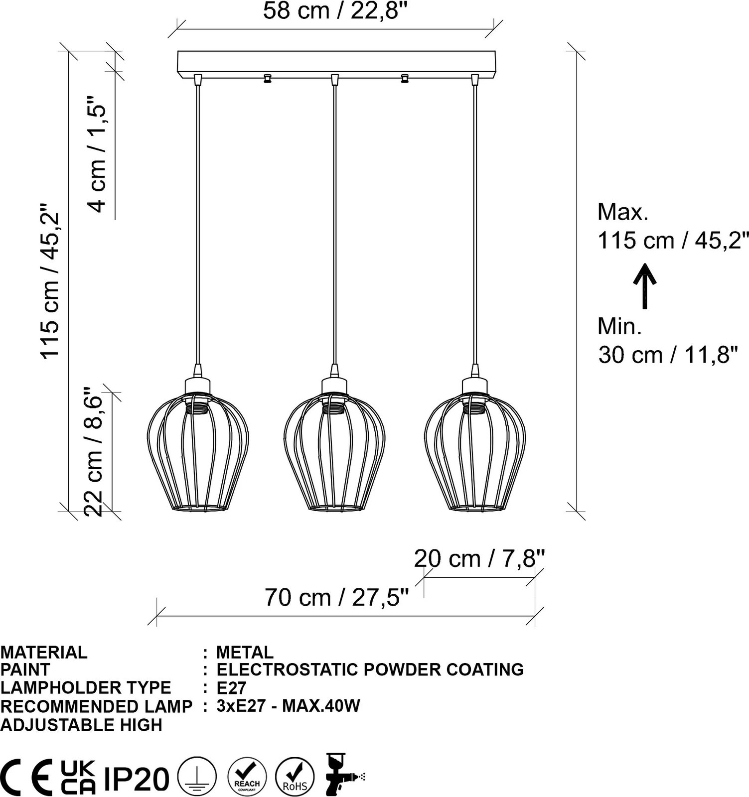 Llambë tavani Opviq, Armut-6702, ngjyrë ari
