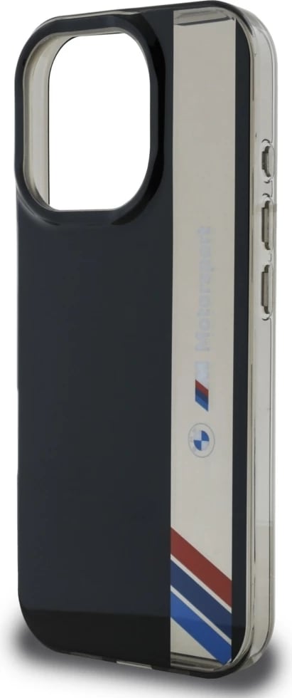 Mbështjellës BMW Motorsport IML Vertical Stripe për iPhone 16 Pro Max, i zi