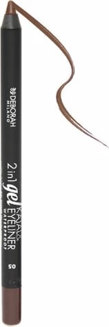 Laps për sy 2 në 1 Deborah Milano Gel Kajal dhe Eyeliner, unisex, kafe
