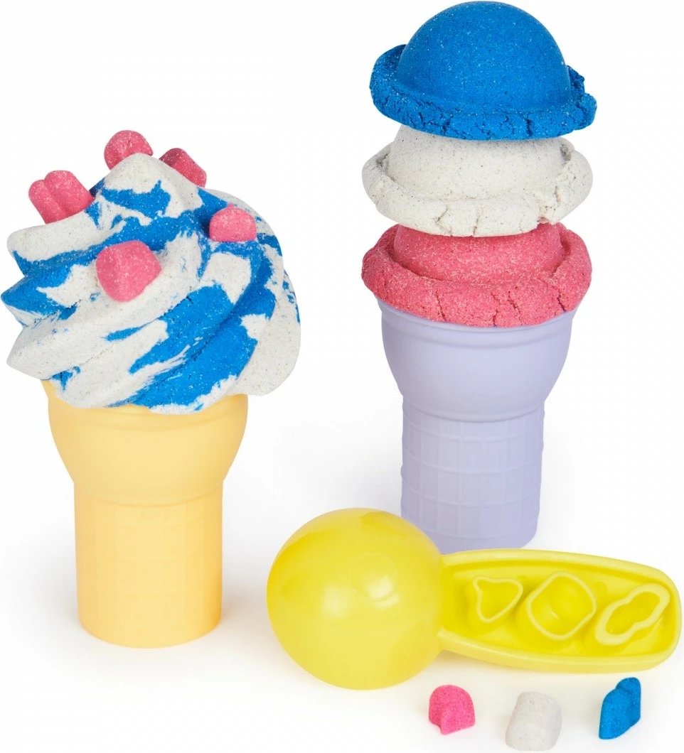 Set lodrash Kinetic Sand Spin Master Ice Cream Factory, 396g, 3 ngjyra