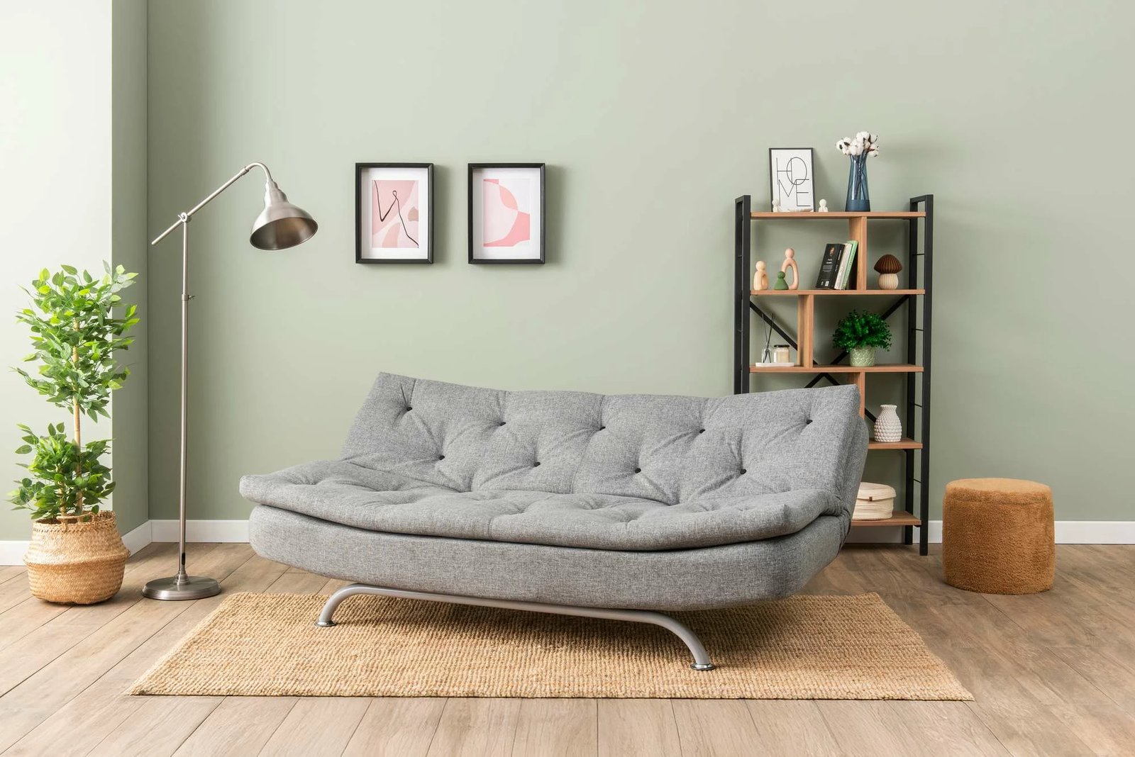 Divan-krevat 3 vendësh, Atelier del Sofa, Rivo, ngjyrë gri e çelët