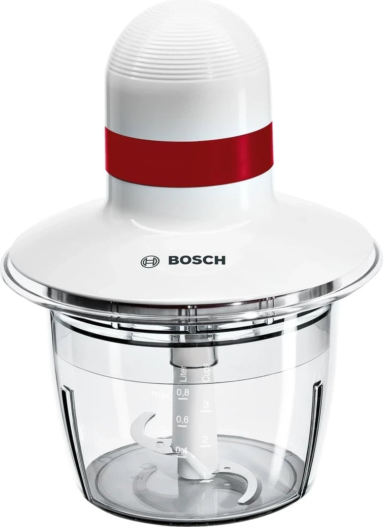 Blender elektrik Bosch MMRP1000, 0.8 L, 400 W, i Kuq, Transparent dhe i Bardhë