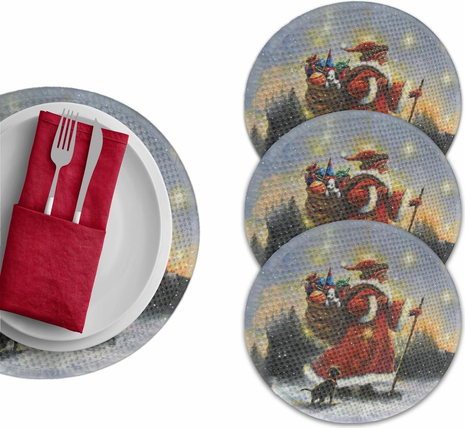 Set nënshtruesish tavoline Hermia Concept, shumëngjyrësh, 4 copë, 37cm