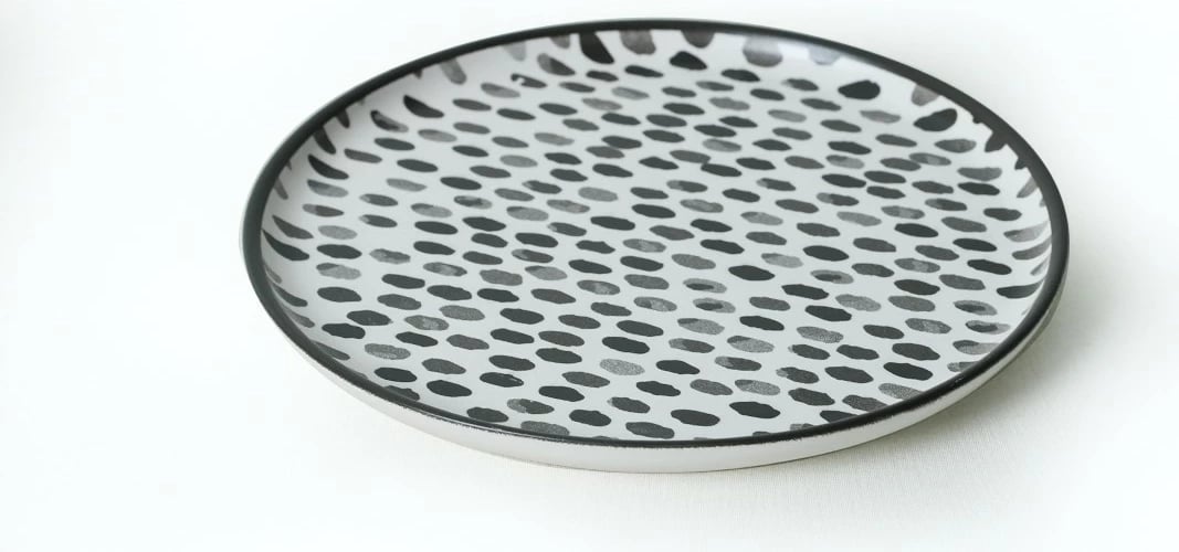 Set enësh për drekë, qeramikë, 24 copë, Hermia Concept, ngjyrë e zezë dhe e bardhë