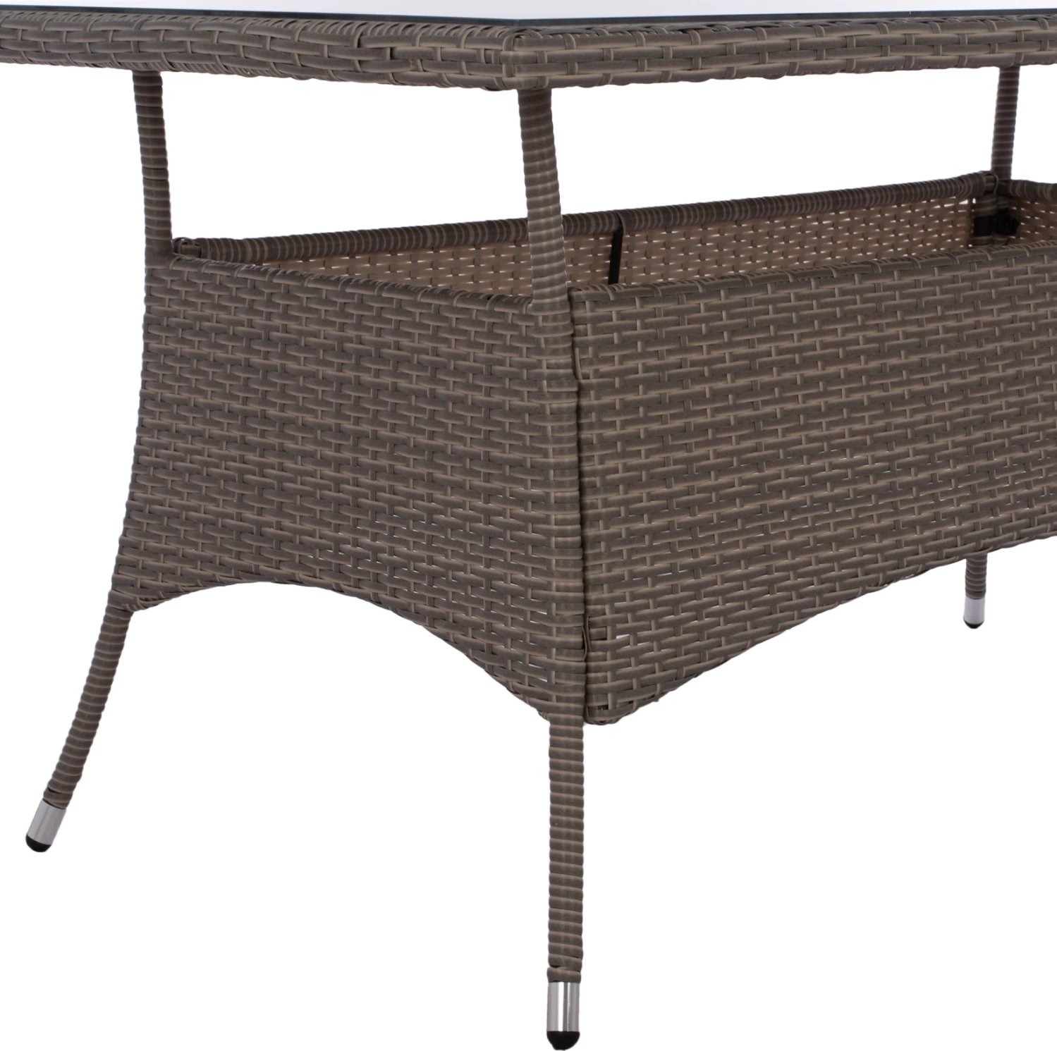 Tavolinë metalike Minsk rattan gri FH5507.01 150x90x75 cm