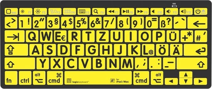 Kasë tastierë LogicKeyboard XL-Print DE Mac/BT, e verdhë