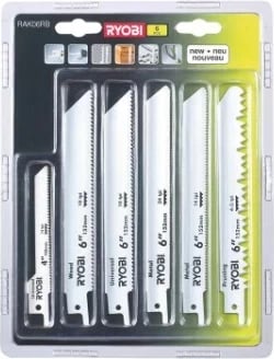 Tehe sharrë RYOBI RAK06RB, 6 copë, Inox