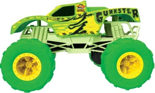 Makine lodër me telekomandë Hot Wheels Monster Trucks Gunkster, 1:15, Gjelbër/Verdhë