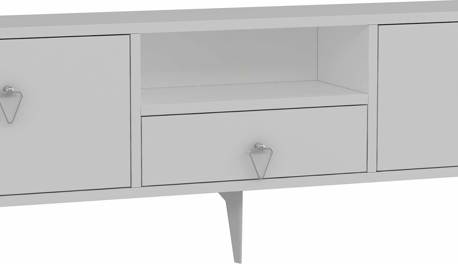 Komodë për TV Skye Decor, 1302-DROP-1, e bardhë, argjend