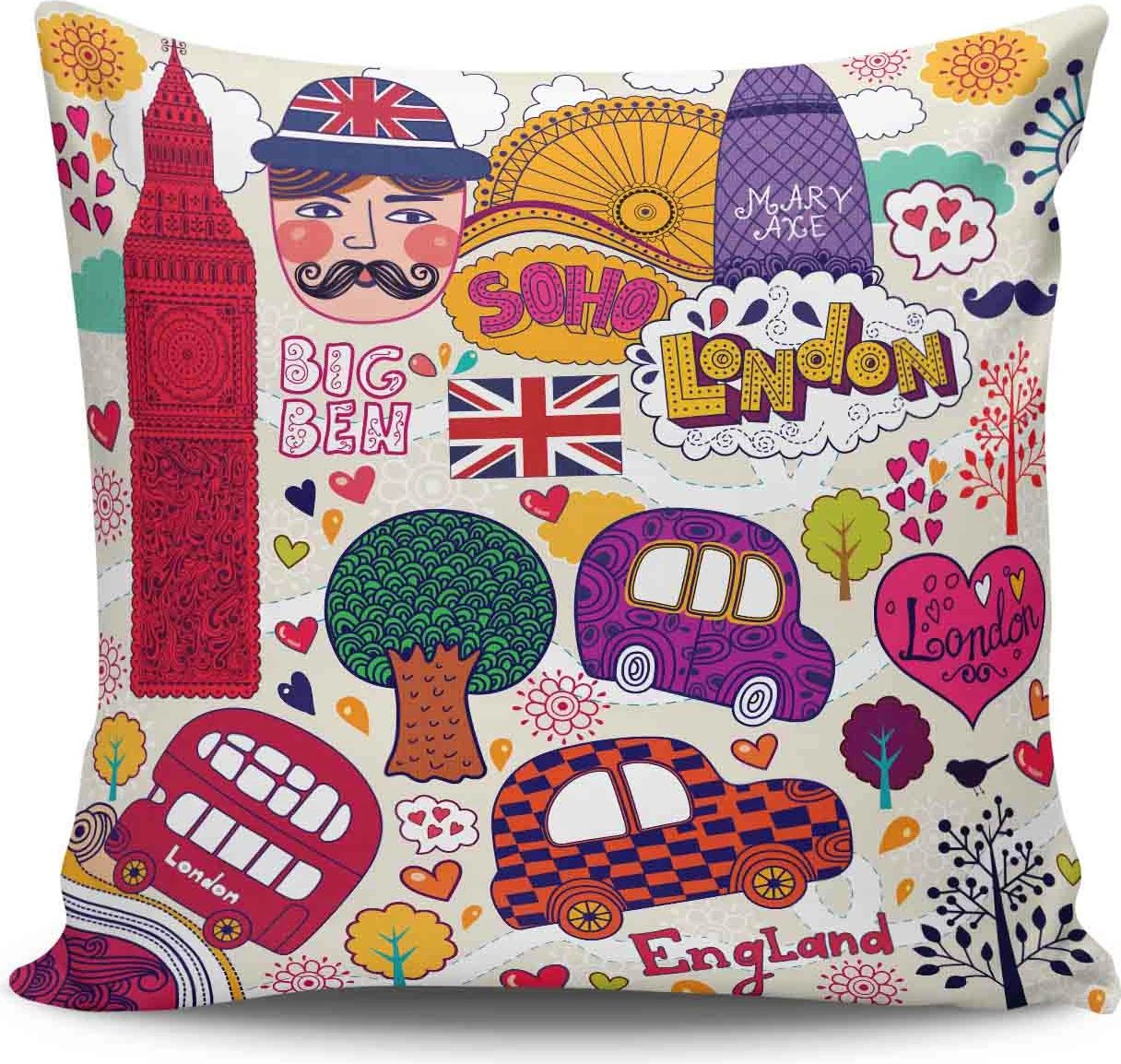 Jastëk dekorativ Aberto Design, shumëngjyrësh, NKRLNT-115, 43x43cm