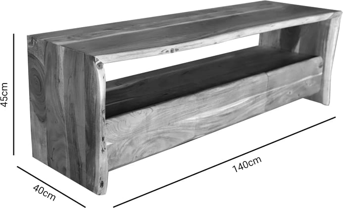 Mbajtës TV Konna dru masiv akacie ngjyrë arre 140x40x45cm