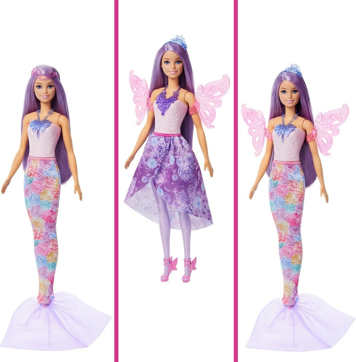Kukull Barbie Mattel JCP74 me veshje zanash dhe sirene, set aksesorësh, për vajza