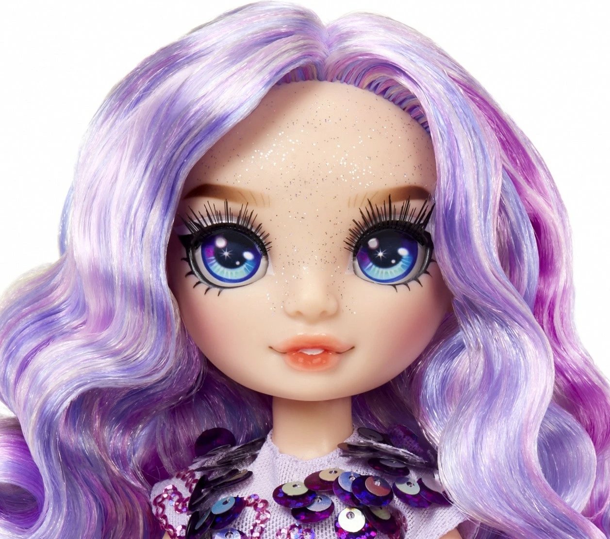 Kukull Rainbow High MGA Violet Willow, set me slime dhe kafshë magjike, vjollcë