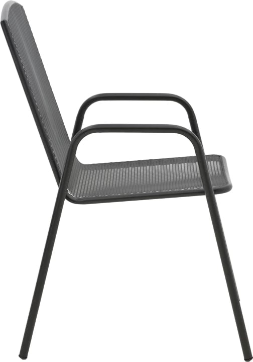 Karrige për kopsht Pomedon e grumbullueshme, metalike, ngjyrë e zezë, 56x64x87cm