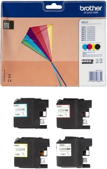 Kartush boje, Brother, LC223VAL, origjinal, CMYK, paketë 4
