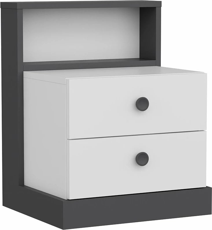 Set mobiljesh për dhomë gjumi, Skye Decor, e bardhë, antracit