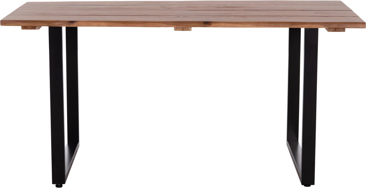 Tavolinë ngrënieje për jashtë, dru akacie, këmbë metalike, 160x80x76cm, FRIGGO FH6375.02
