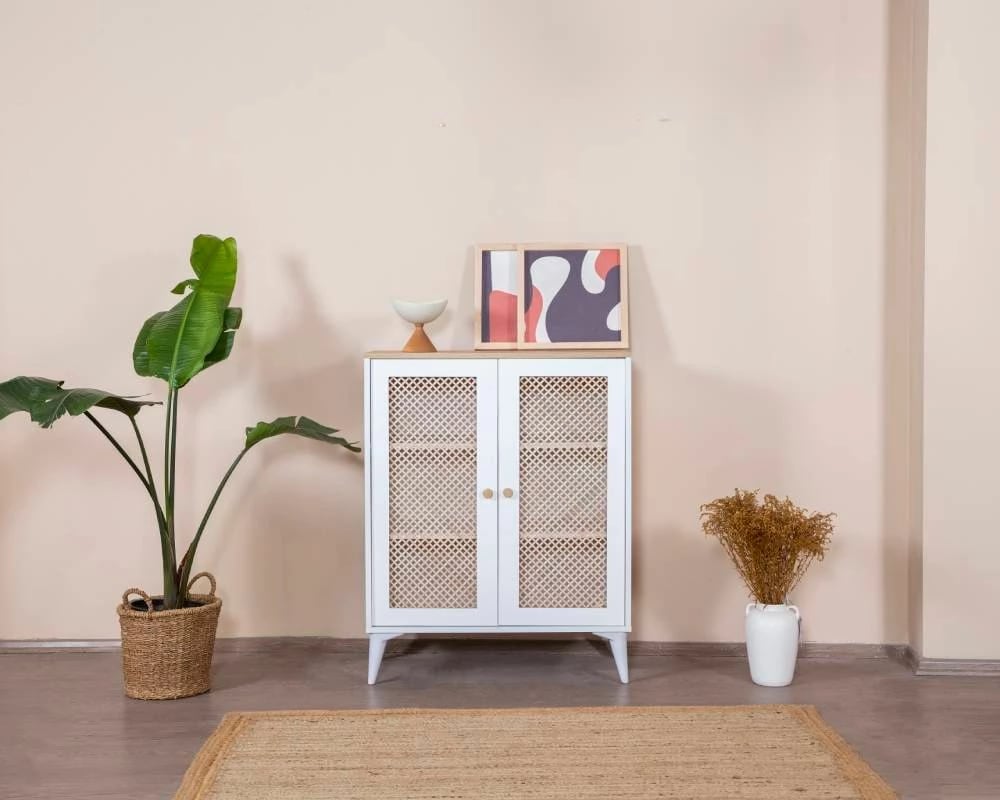 Komodë anësore Skye Decor, ngjyrë e bardhë, lisi