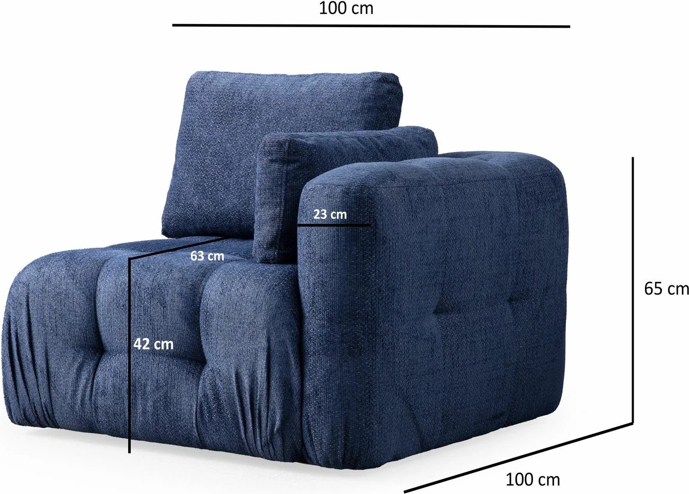 Karrige njëvendëshe Amaris, ngjyrë blu e errët, Atelier del Sofa