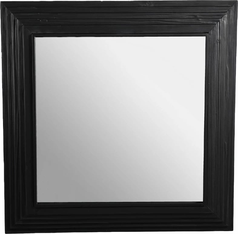 Pasqyrë katrore Cheops, kornizë druri, ngjyrë e zezë, 85x8x85cm