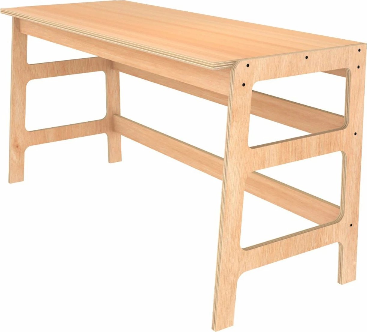 Set tavoline studimi me raft librash, ngjyrë natyrale, Skye Decor, CPT4801-150