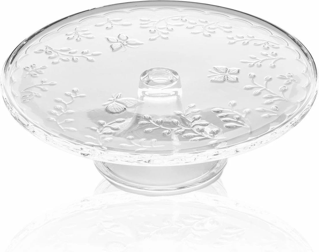 Pjatë për servirje torte prej qelqi, Hermia, CAM0496