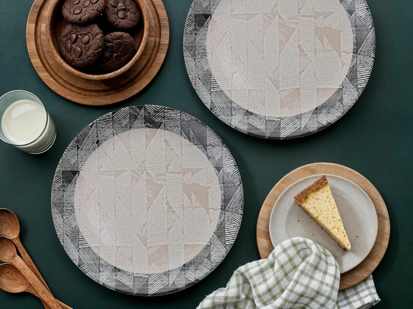 Set pjatash shërbimi (6 copë), Hermia Concept, model Serv gri