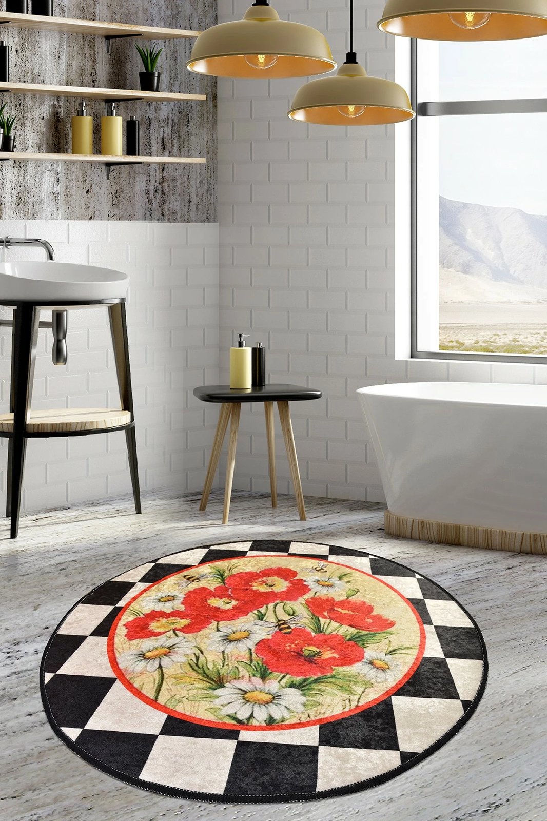 Tapet për banjo Mijölnir, shumëngjyrësh, Rox, 100cm