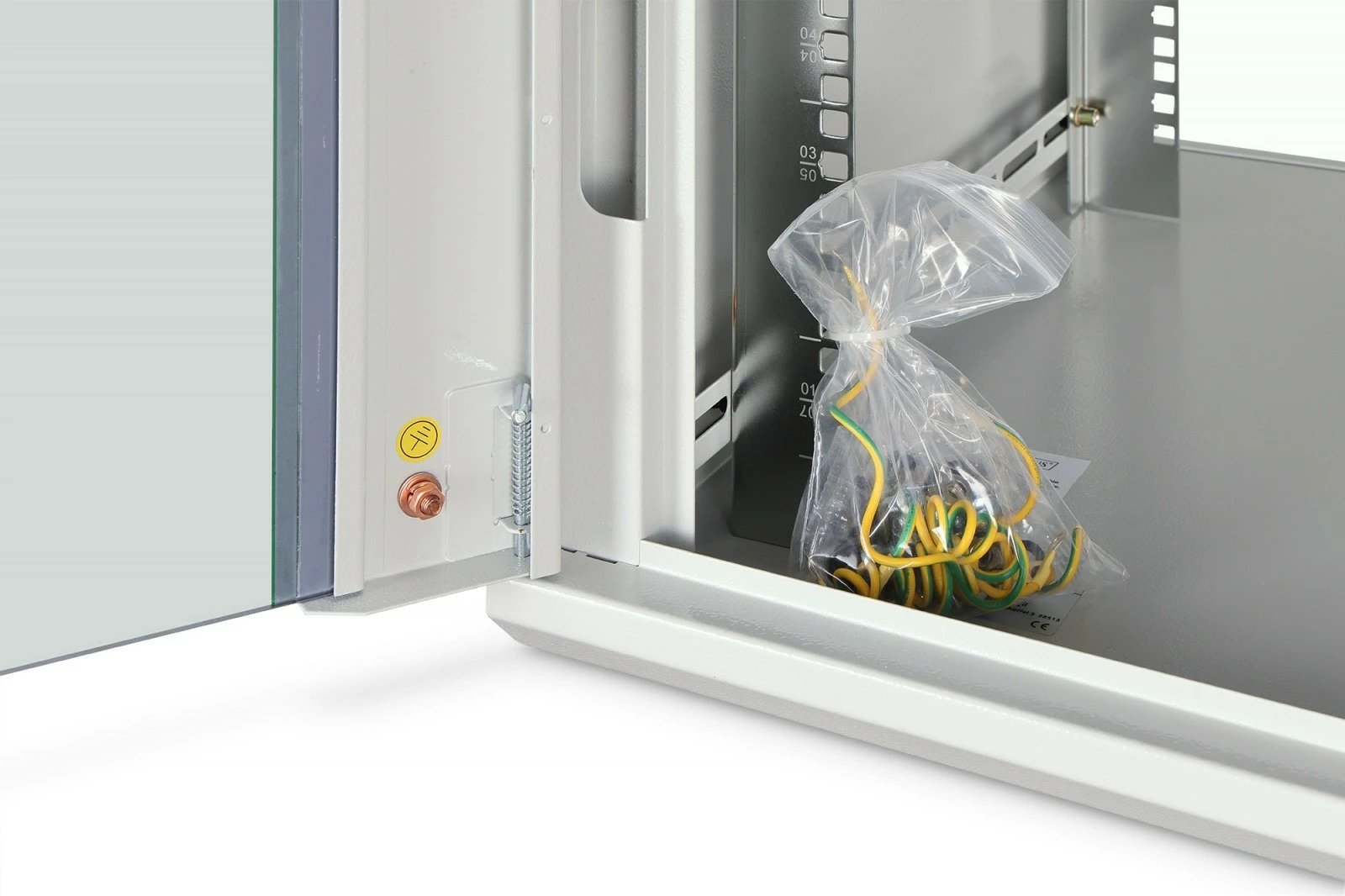 Kabinë rrjeti murale 19", Digitus DN-37102, 7U, 385x600x600 mm, derë xhami, 60 kg, gri, i pamontuar