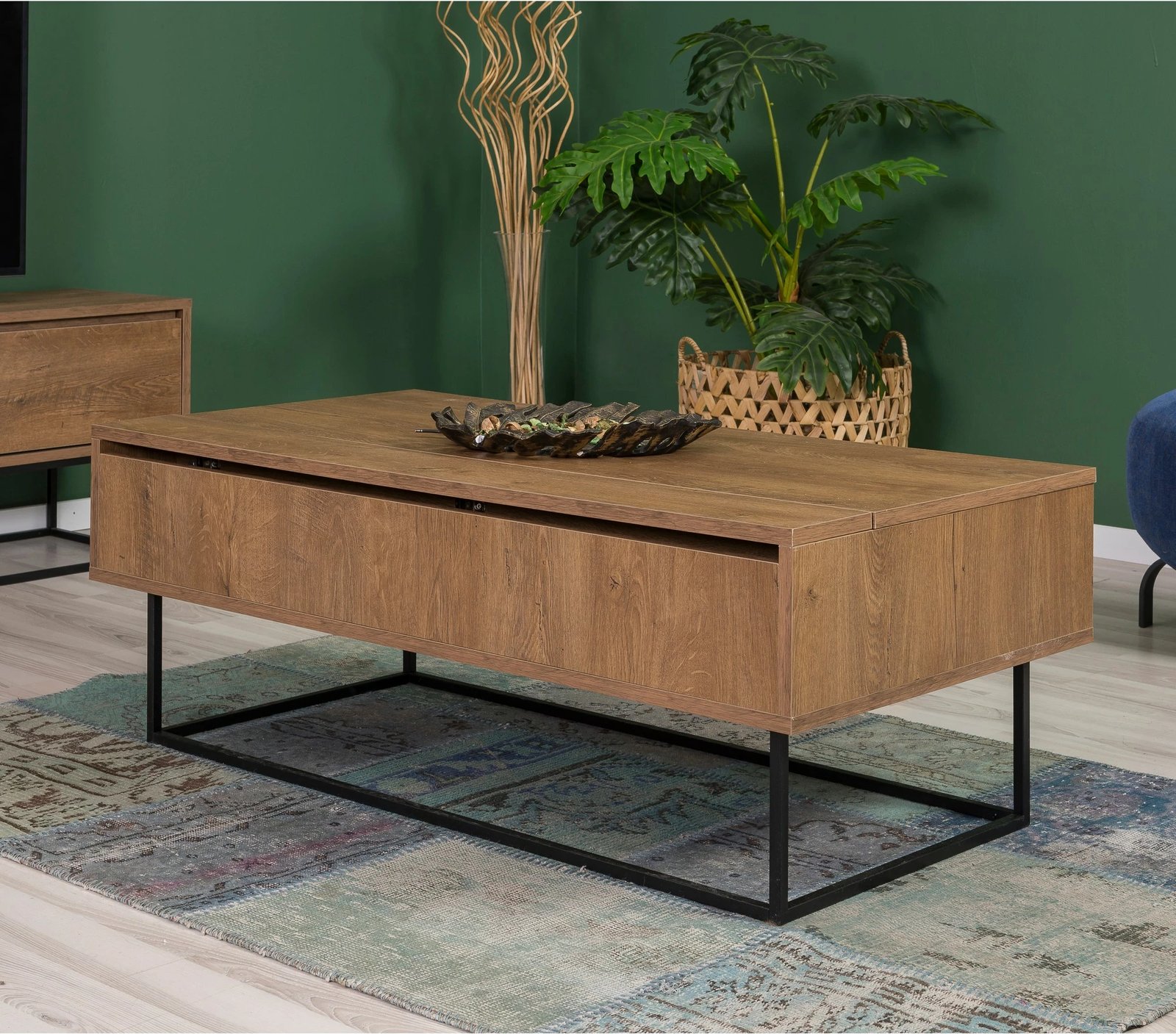 Set mobiljesh për dhomë dite, Laxus Takım 10, ngjyrë arre dhe e zezë