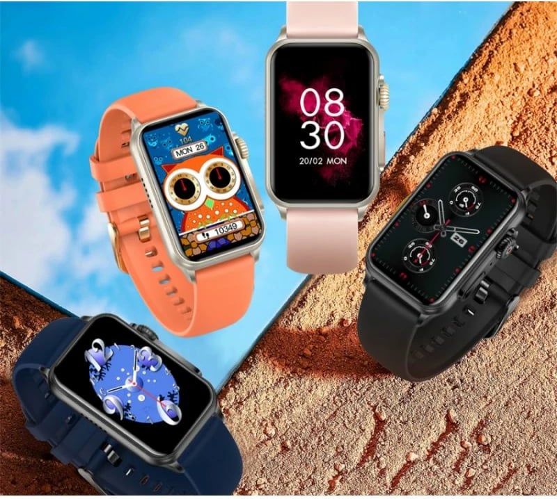 Smartwatch për femra Rubicon, zi/kaltër e errët