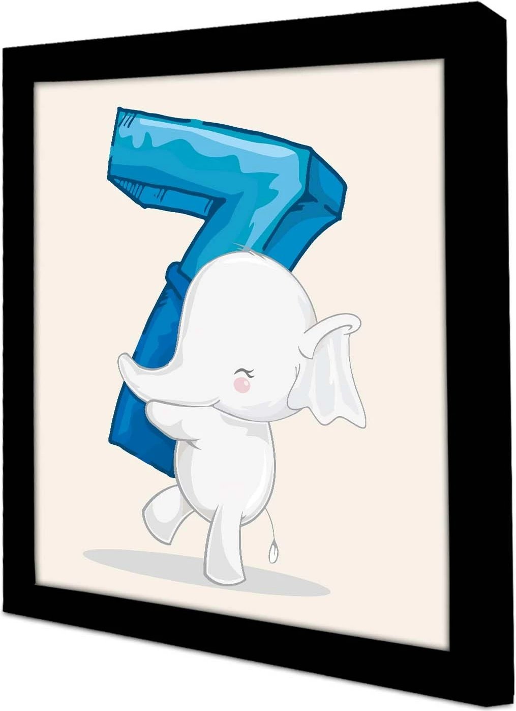 Pikturë dekorative me kornizë MDF, Wallity, 3333SCT-008, blu dhe bardhë, 33x33cm