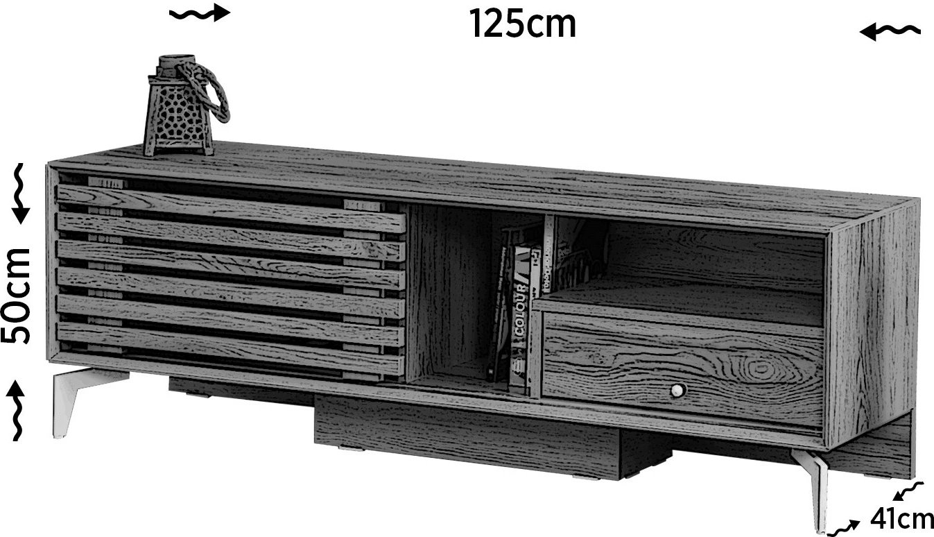 Komodë TV Hanah Home, Lulu 125, ngjyrë lisi