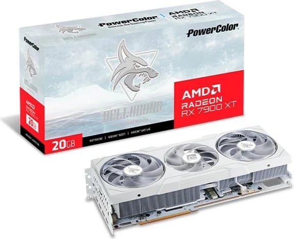 Kartelë grafike PowerColor Hellhound Radeon RX 7900 XT, 20 GB GDDR6, Bardhë