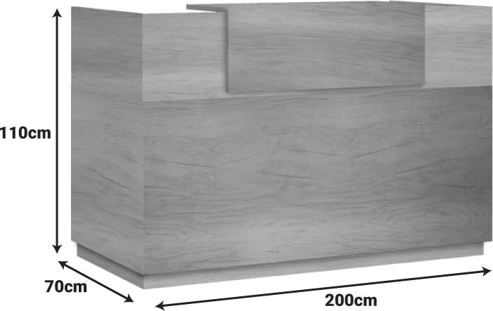 Recepsion Lotus, ngjyrë lisi, 200x70x110cm