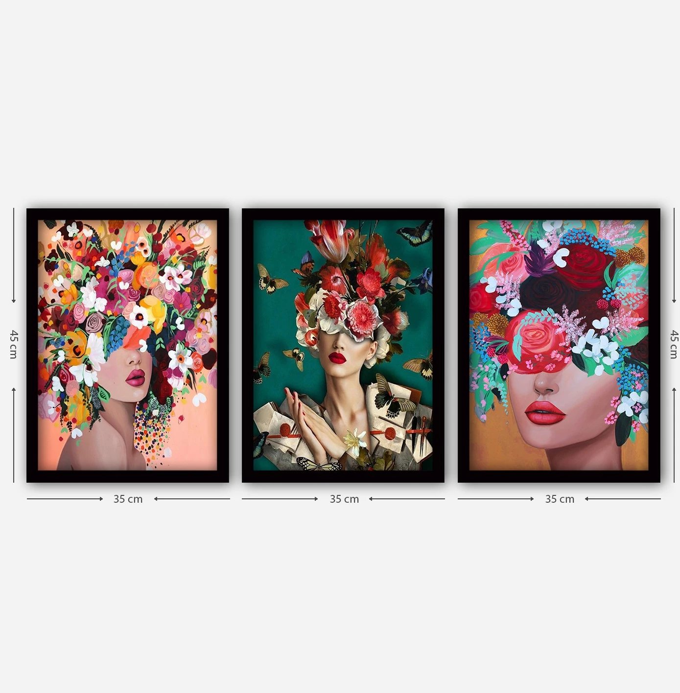 Pikturë dekorative me kornizë (3 copë), Wallity, 3SC162