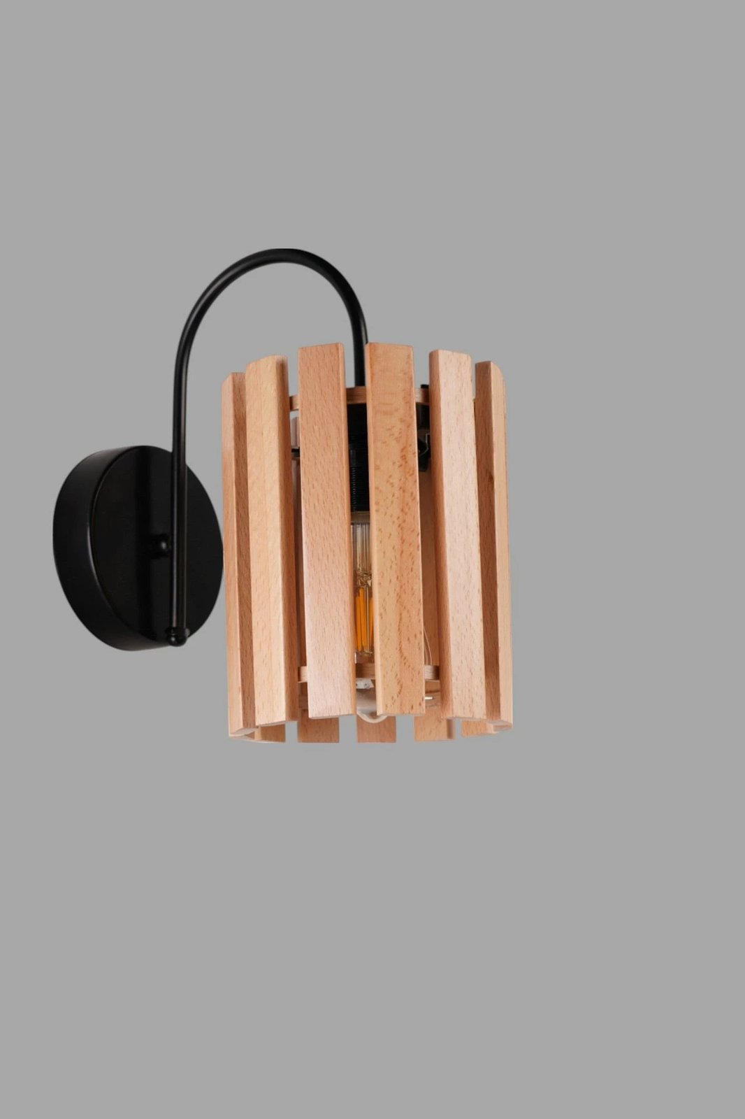 Llambë muri Opviq, ngjyrë lisi dhe e zezë, 9075-1A Llambë muri Opviq, ngjyrë lisi dhe e zezë, 9075-1A